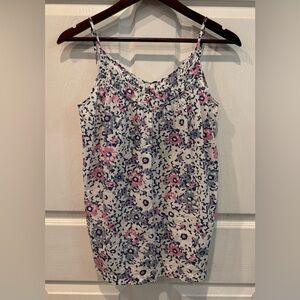 Patagonia Women's Floral Top Size Small Adjustable Straps Ruching At Neckline